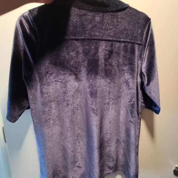 LOFT Velvet Mockneck Short Sleeve Top - Picture 2 of 6